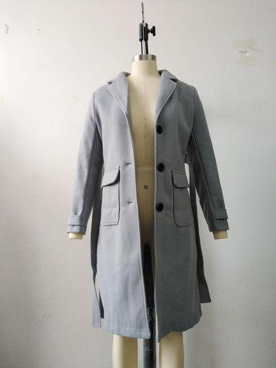 Women Fashion Trend Slim Woolen Jacket