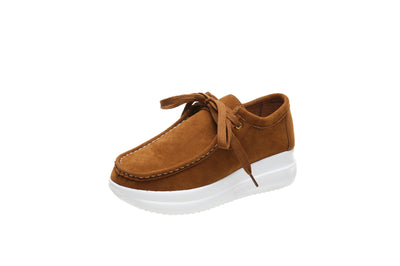 Casual sports single shoe round toe lace up flat bottom comfortable mesh women's shoes