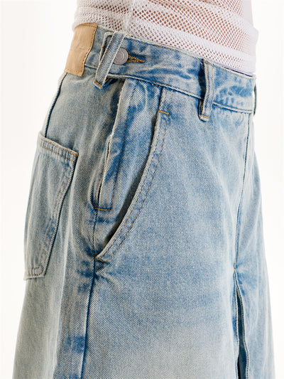 American Retro Hot Girl Style Washed Cropped Jeans