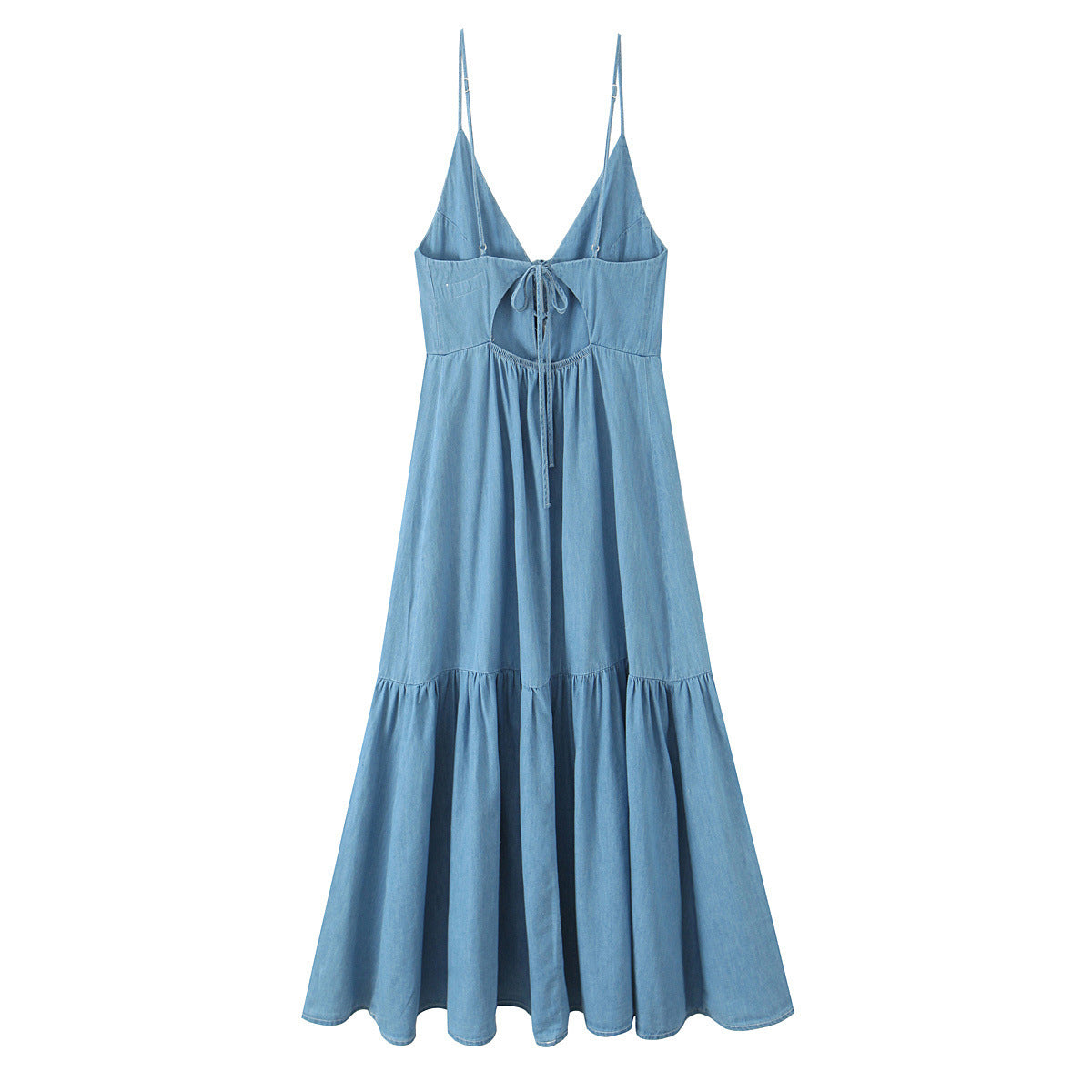 European and American style bow decoration backless suspender dress for women