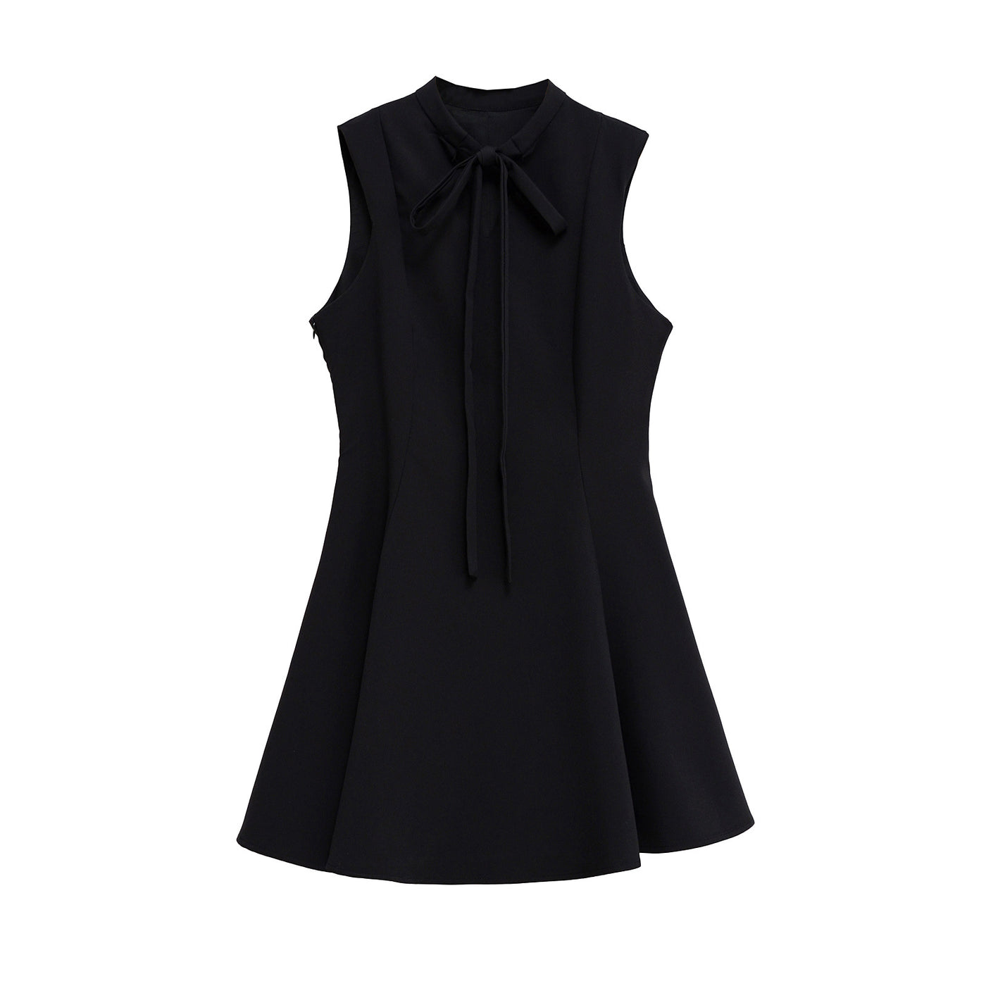Fashionable casual round neck ribbon large swing dress for women