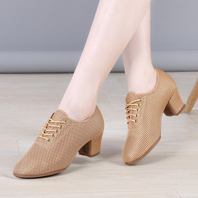 Latin dance shoes women's dance shoes soft soled dance shoes adult mid heeled teacher shoes square dance shoes summer shoes