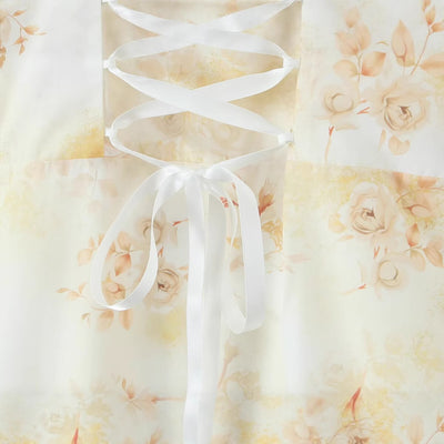 Printed back strap suspender fishtail dress for women