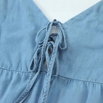 European and American style bow decoration backless suspender dress for women