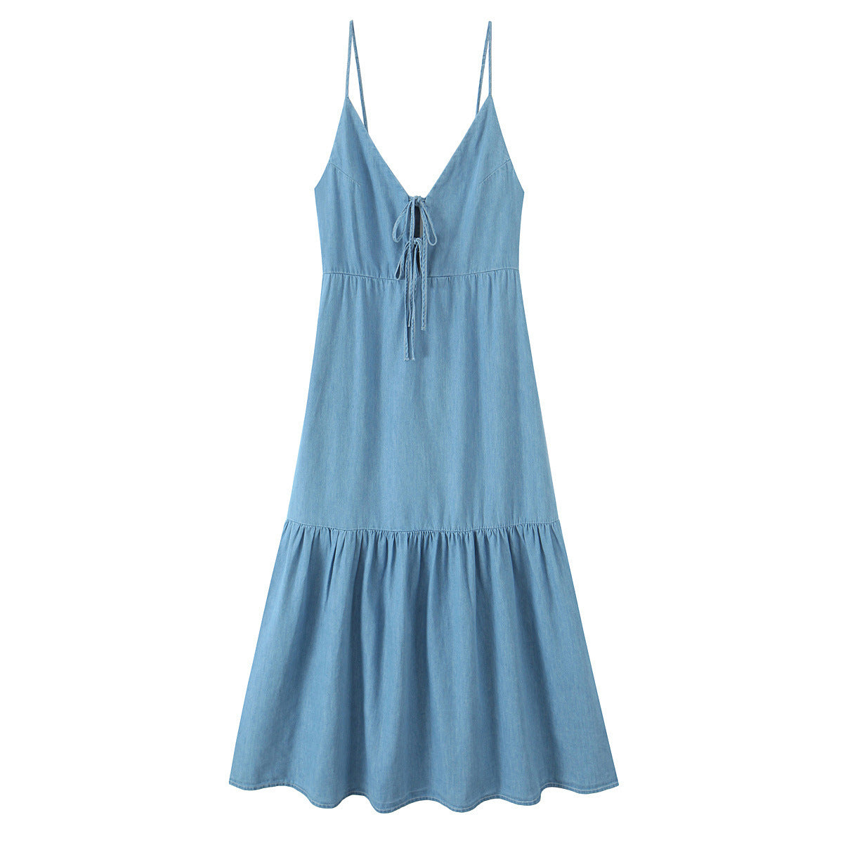 European and American style bow decoration backless suspender dress for women