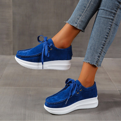 Casual sports single shoe round toe lace up flat bottom comfortable mesh women's shoes