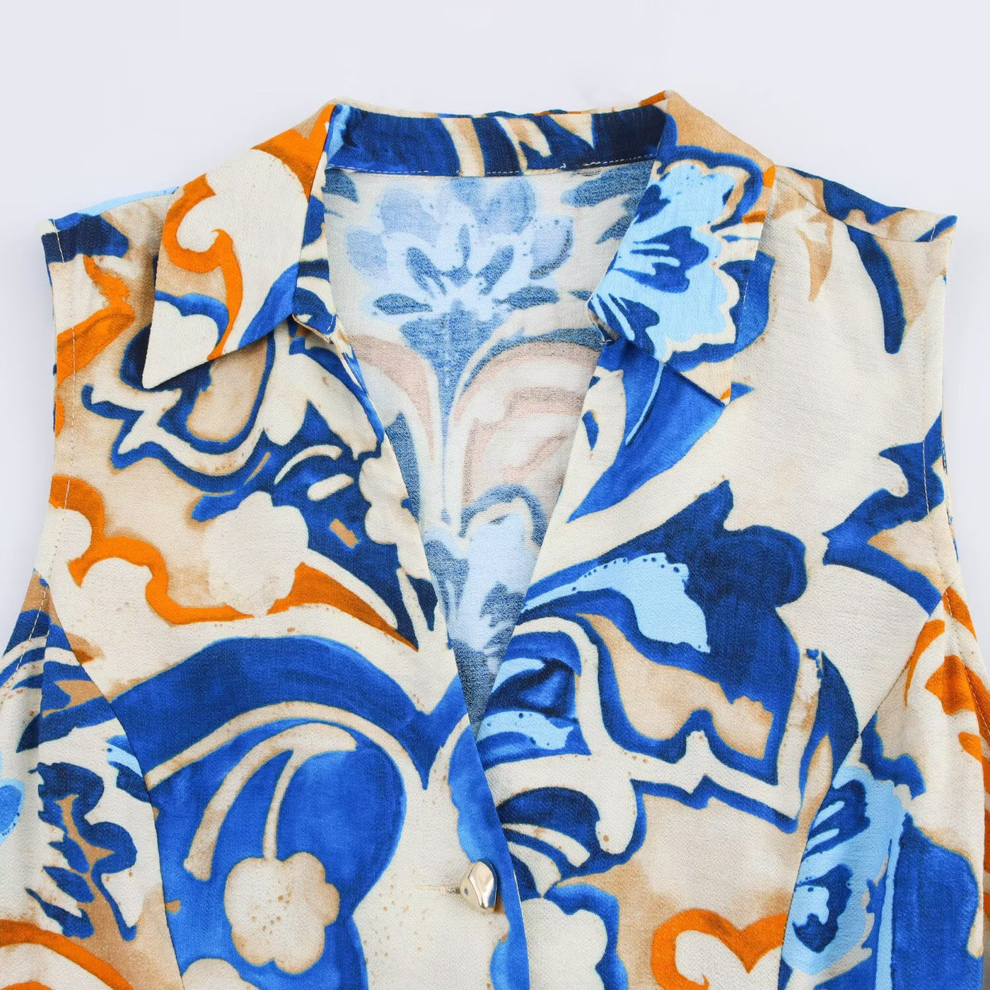 Single breasted split waist printed dress for women