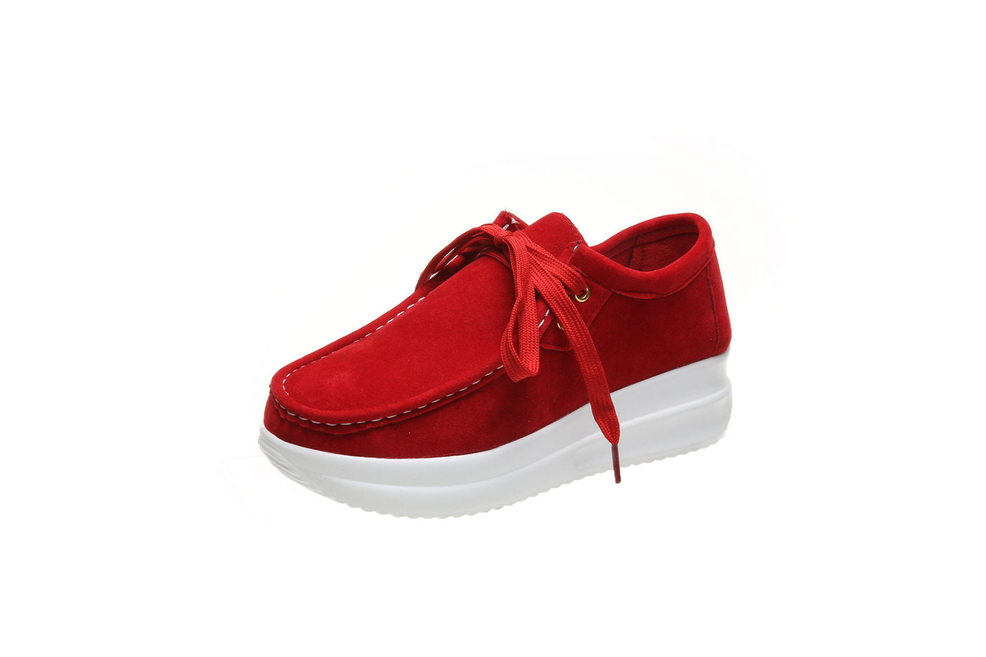 Casual sports single shoe round toe lace up flat bottom comfortable mesh women's shoes