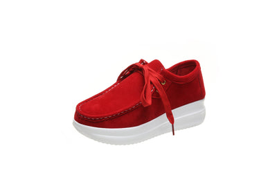 Casual sports single shoe round toe lace up flat bottom comfortable mesh women's shoes