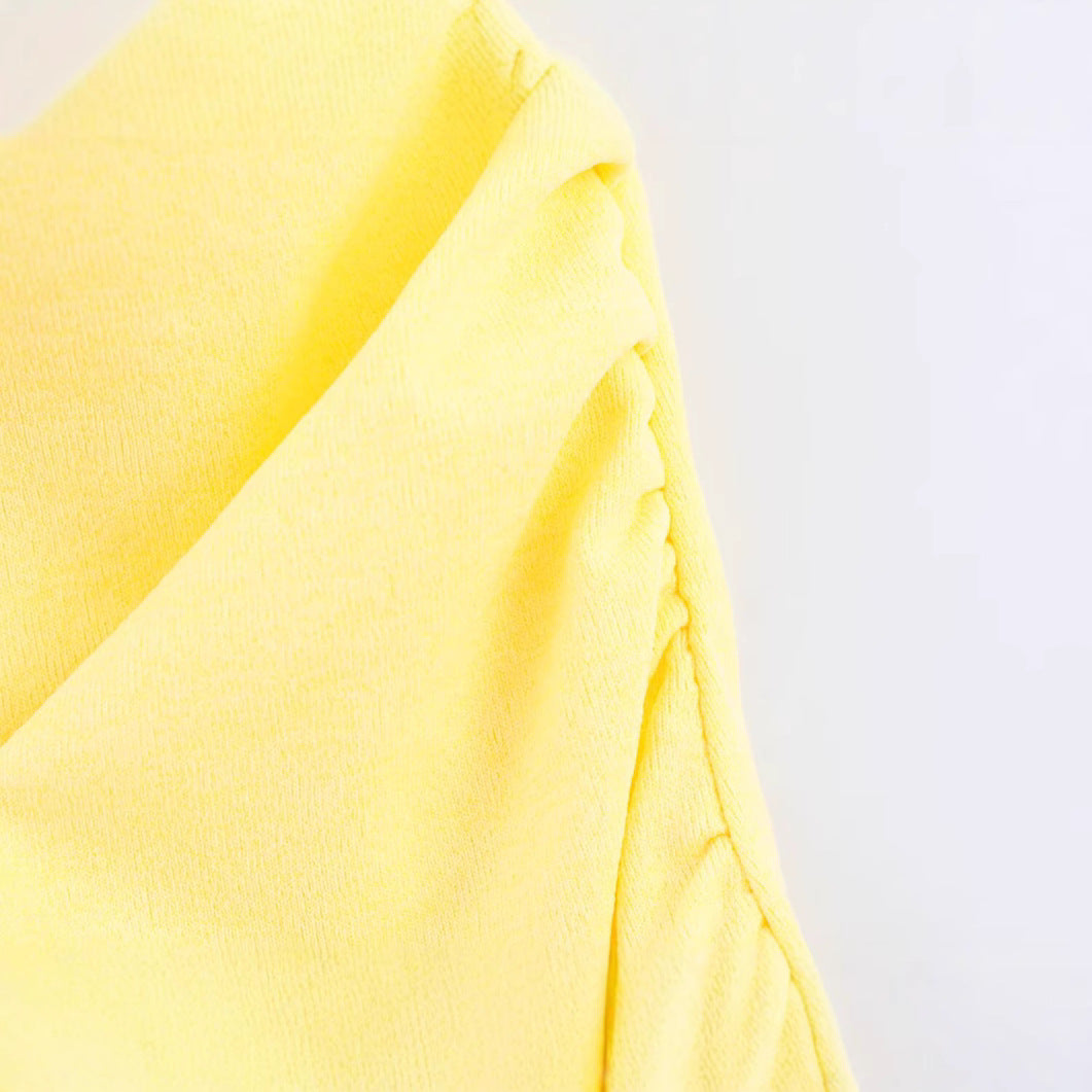 Backless pleated neck hanging dress for women