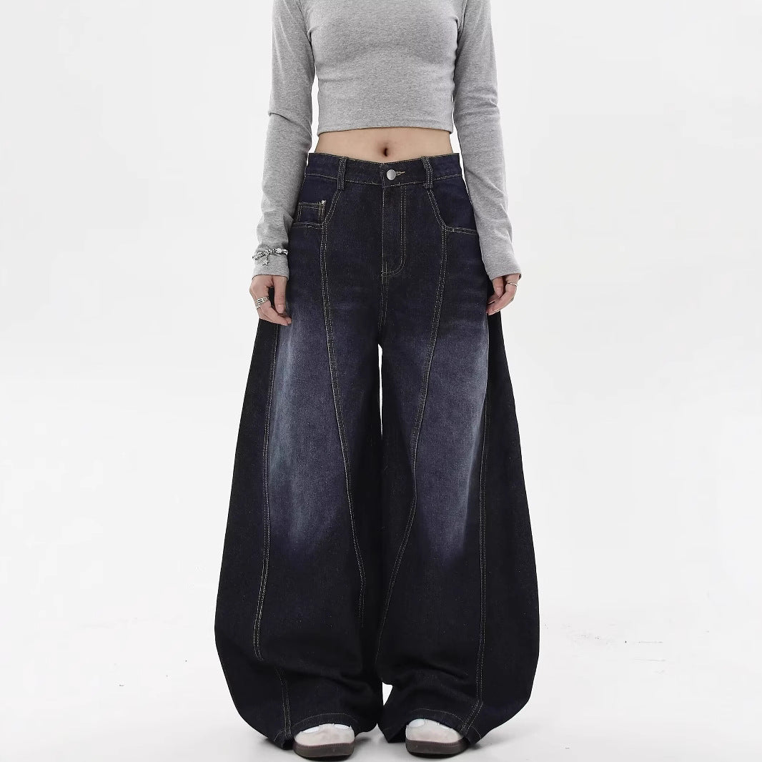 Pear Shapes High Waist Loose And Slimming Straight-leg Trousers