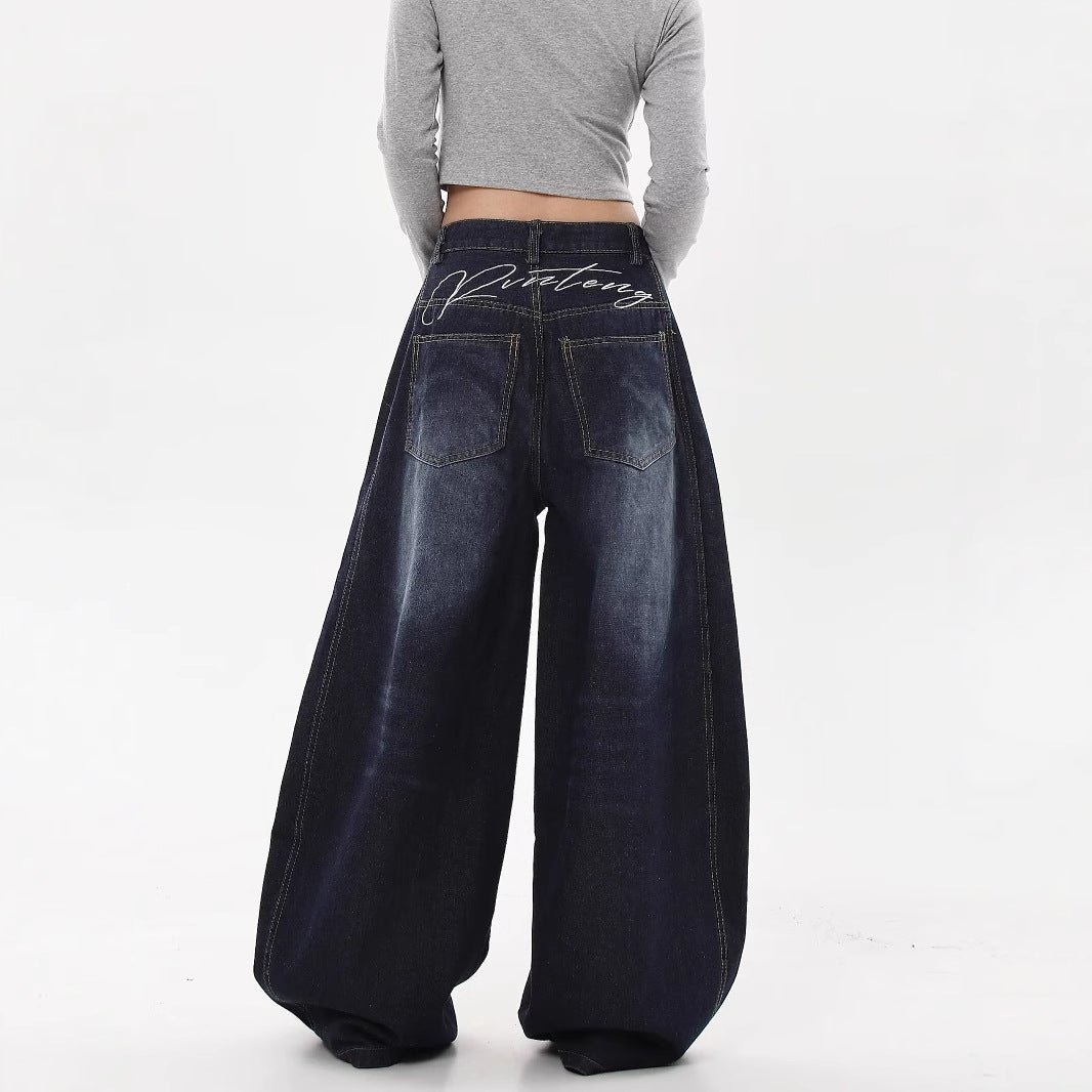 Pear Shapes High Waist Loose And Slimming Straight-leg Trousers