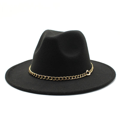 Broad-brimmed Hat Fashion Flat Brim Top Hat Men Women