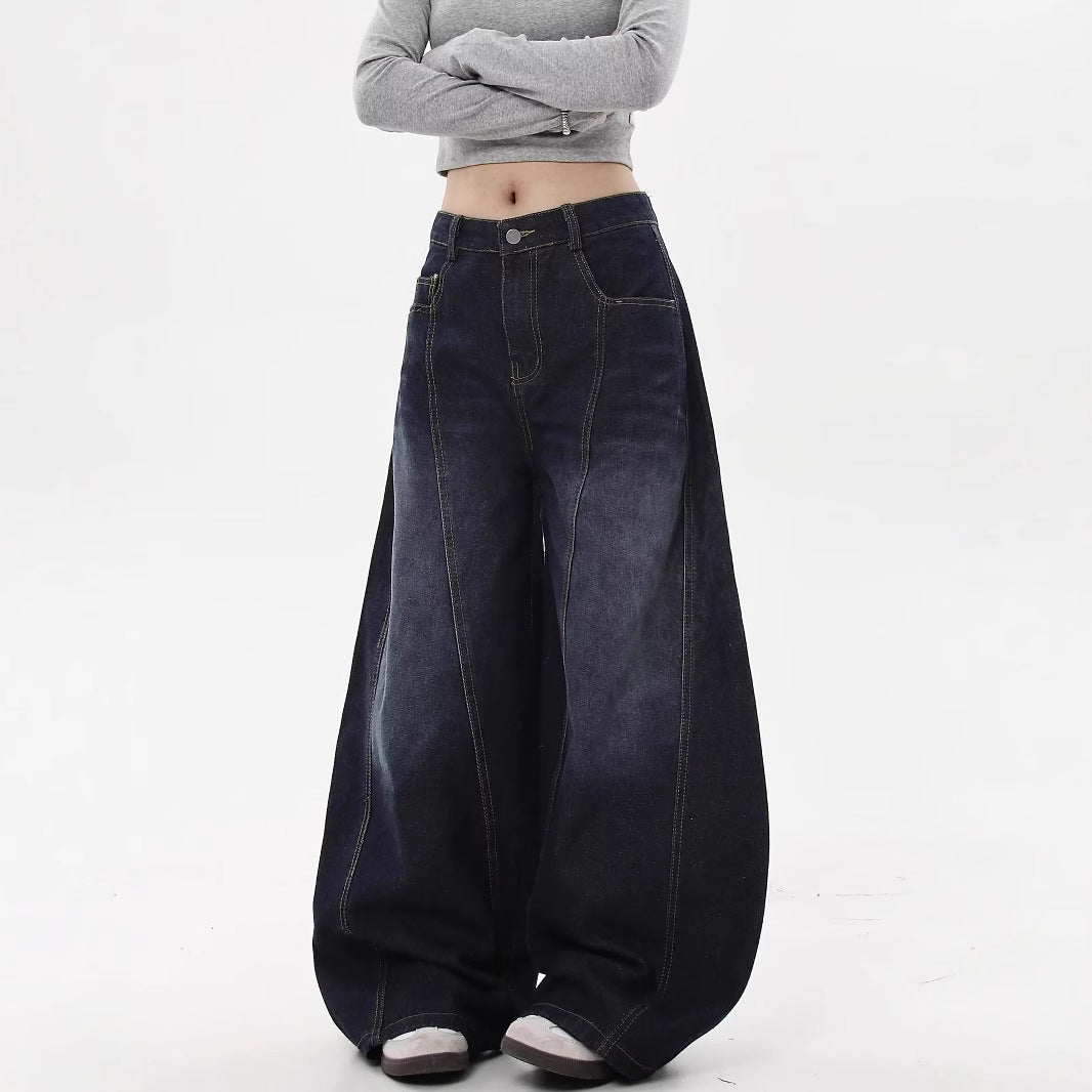 Pear Shapes High Waist Loose And Slimming Straight-leg Trousers