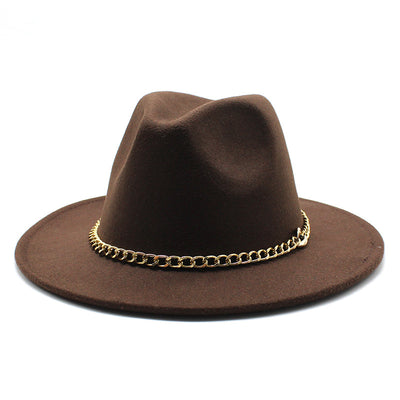Broad-brimmed Hat Fashion Flat Brim Top Hat Men Women