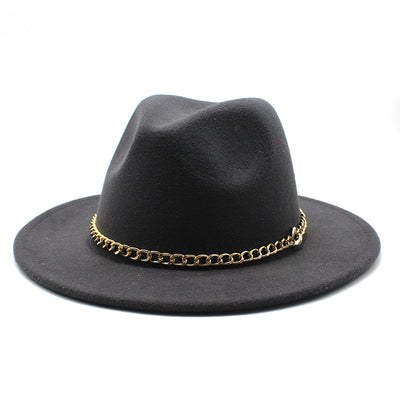 Broad-brimmed Hat Fashion Flat Brim Top Hat Men Women