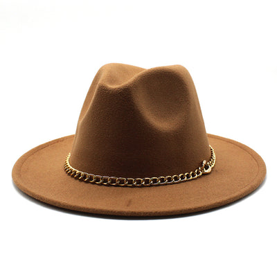 Broad-brimmed Hat Fashion Flat Brim Top Hat Men Women