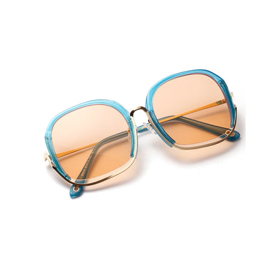 Colorful Fashionable Large Half Frame Sunglasses For Women
